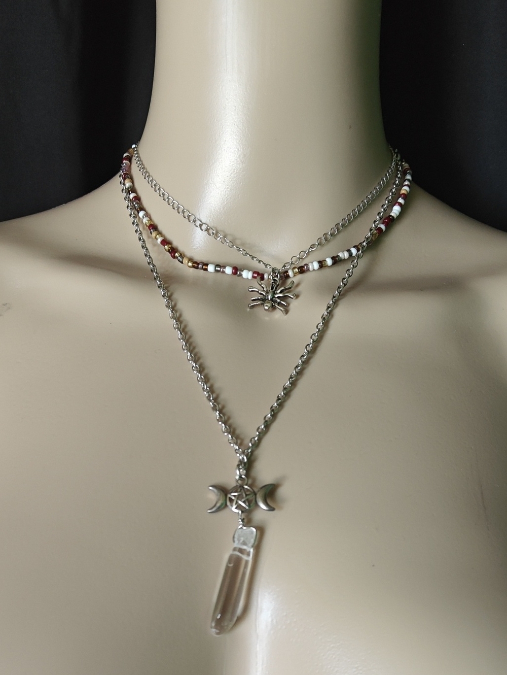3 piece gemstone necklace set